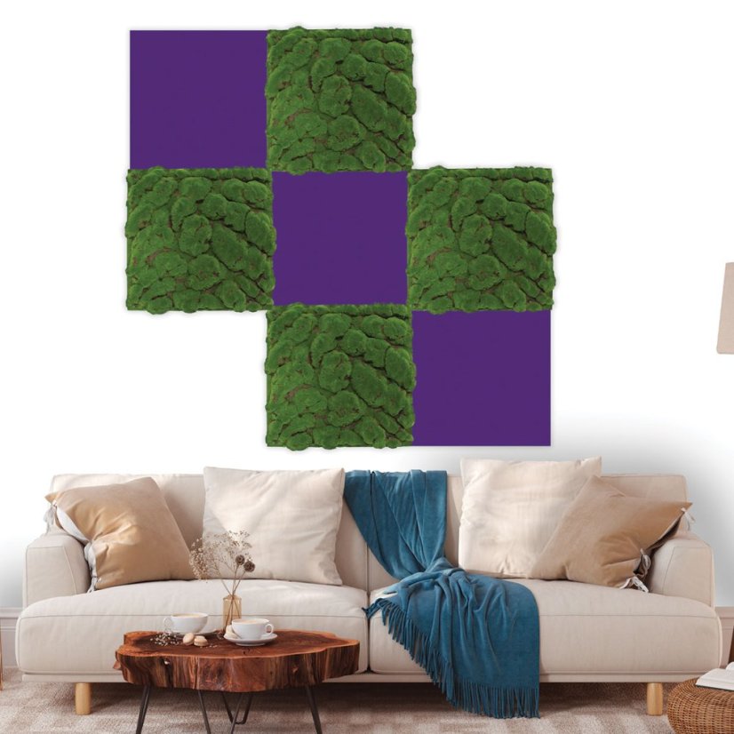 Filcový obkladový panel Jangal Modular Wall rPET VIOLET 11201A, 520 x 520mm, 0,2704m²