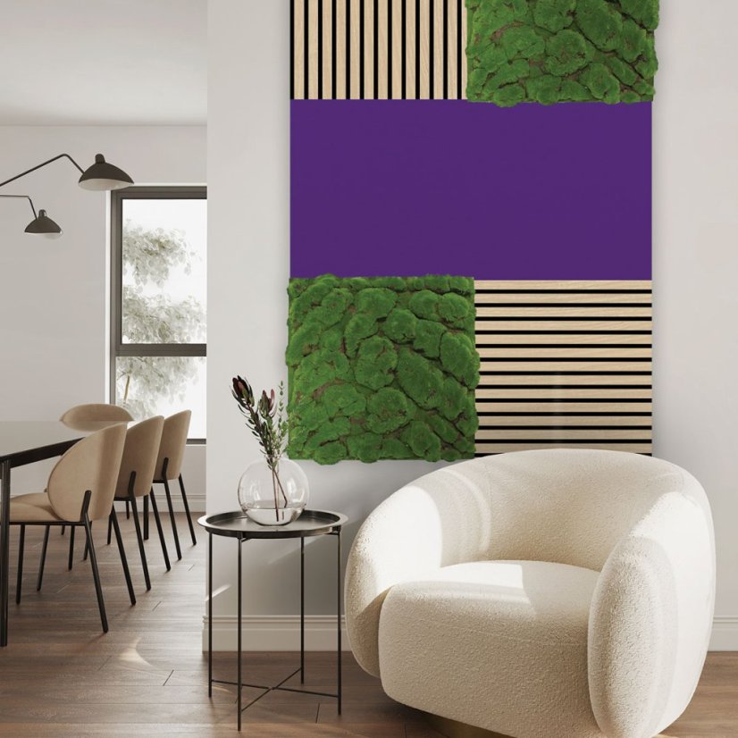 Filcový obkladový panel Jangal Modular Wall rPET VIOLET 11201B, 1040 x 520mm, 0,5408m²