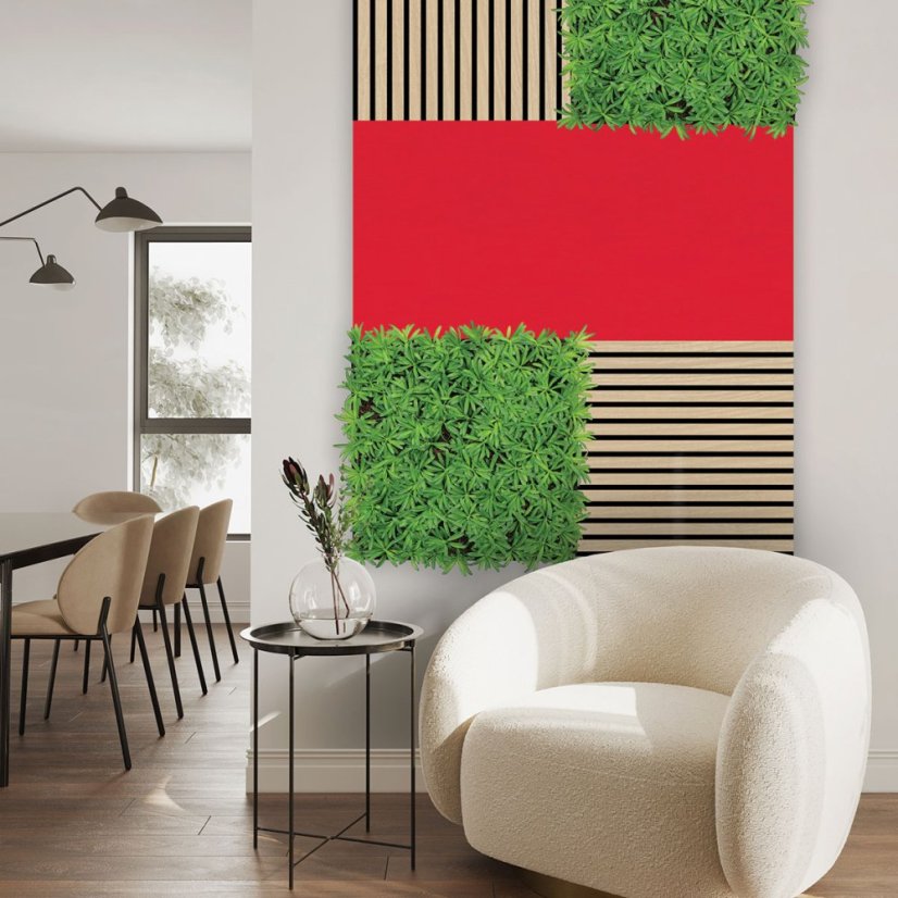Filcový obkladový panel Jangal Modular Wall rPET RED 11200B, 1040 x 520mm, 0,5408m²