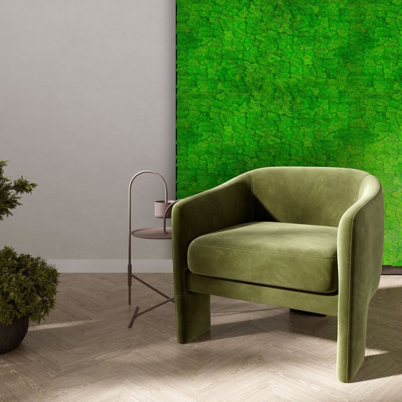 Přírodní mechový obkladový panel Jangal Modular Wall Nature Moss RICH GREEN 11101, 520 x 520mm, 0,2704m²