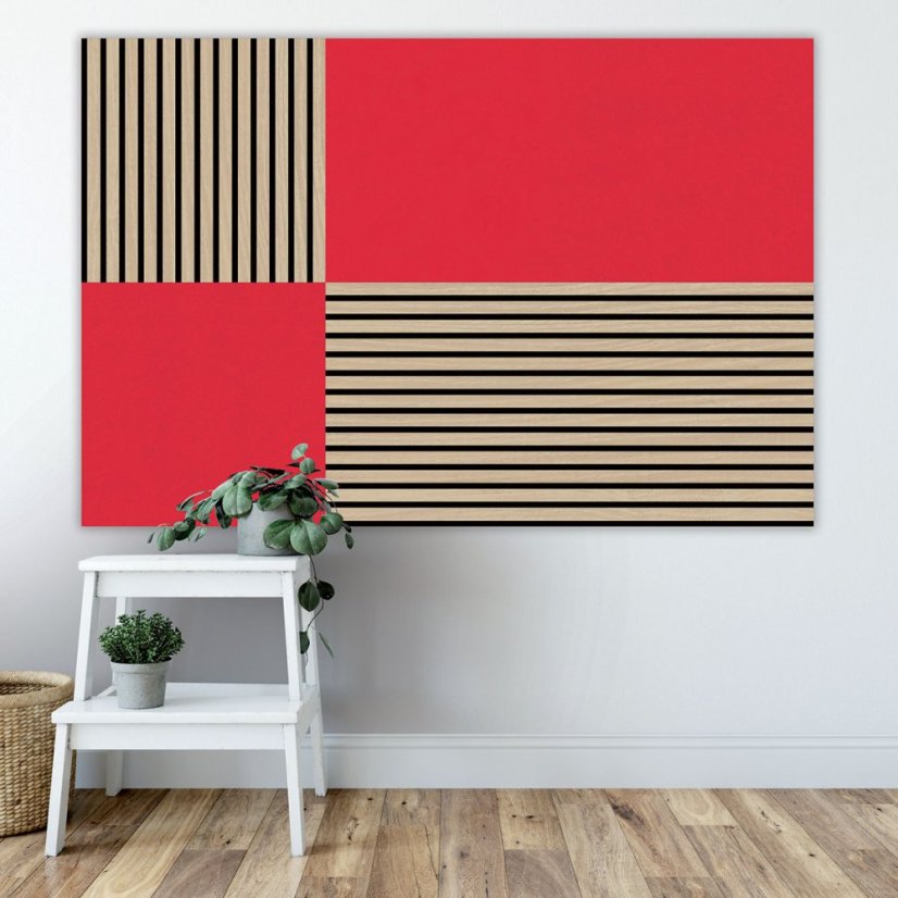 Filcový obkladový panel Jangal Modular Wall rPET RED 11200A, 520 x 520mm, 0,2704m²