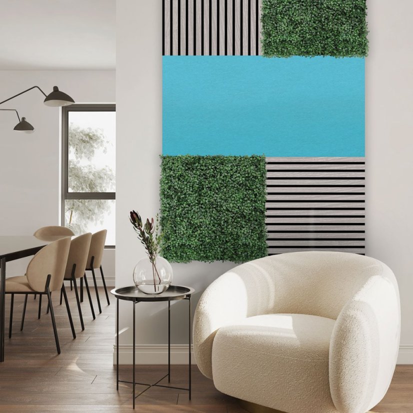 Filcový obkladový panel Jangal Modular Wall rPET TEAL BLUE 11204B, 1040 x 520mm, 0,5408m²